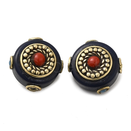 Handmade Tibetan Style Resin Beads TIBEB-G014-02-1