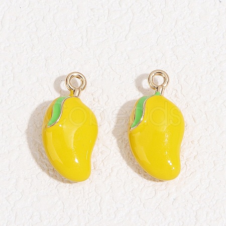 Fruit Alloy Enamel Pendants ENAM-P264-02I-G-1