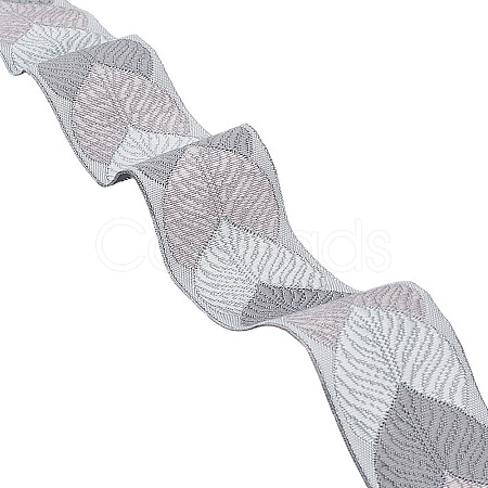 Polyester Jacquard Leaf Ribbon for Garment Accessories OCOR-WH0097-23E-1