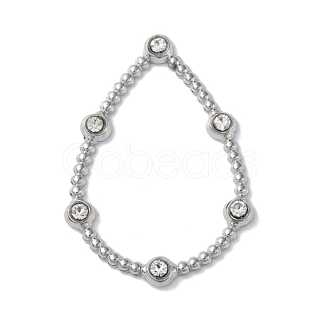 Stainless Steel Color 304 Stainless Steel Rhinestonet Pendants LS-STAS-Q312-02C-P-1