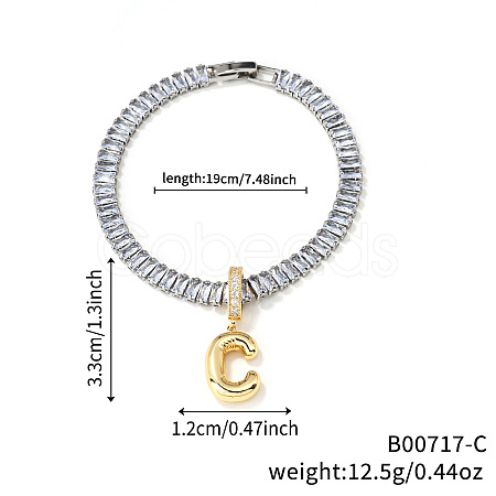 Fashionable Brass Charm Bracelets LI7211-3-1