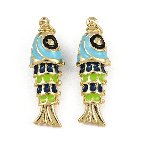 Brass Enamel Pendants KK-L241-23G-02-1