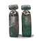 Natural Fluorite Dropper Perfume Bottle, with Stainless Steel Color Tone 304 Stainless Steel Findings, SPA Aromatherapy Essemtial Oil Empty Bottle, 2.35~2.4x2.4~2.45x8.1~8.4cm