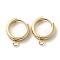 201 Stainless Steel Huggie Hoop Earrings Findings, with Vertical Loop, with 316 Surgical Stainless Steel Earring Pins, Ring, Real 24K Gold Plated, 16x4mm, Hole: 2.7mm, Pin: 1mm