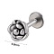 304 Stainless Steel Threadless Labret Stud, Tragus Stud, Flat Back Earring, Stainless Steel Color, Flower, 8mm, Pin: 1.2mm