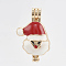 Alloy Enamel Diffuser Locket Pendants, Cage Pendants, Christmas Santa Claus, Red, Golden, 33x21x10mm, Hole: 3.5x4.5mm, Inner Measure: 18.5x13mm