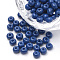 6/0 Baking Paint Glass Seed Beads, Round, Dark Blue, 4~4.5x3mm, Hole: 1~1.2mm, about 4500pcs/bag, about 450g/bag