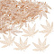 PandaHall Elite Iron Pendants, Hollow, Maple Leaf, Light Gold, 67x80x0.5mm, Hole: 2.5mm, 50pcs/box