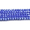 Opaque Solid Color Electroplate Glass Beads Strands, Pearl Luster Plated, Faceted, Bicone, Medium Blue, 4x4mm, Hole: 0.8mm, about 82~85pcs/strand, 30.5~31cm