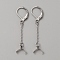 304 Stainless Steel Leverback Earring Hooks, Ear Wire with Pinch Bails, Stainless Steel Color, 47mm, Pin: 0.8mm