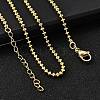 3MM Brass Rondelle Link Chain Necklaces X-NJEW-M108-12G-4