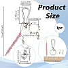 Glass and 201 Stainless Steel Pendant Locking Stitch Markers HJEW-NB00185-2