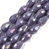 Opaque Solid Color Electroplate Glass Beads Strands EGLA-N013-P4mm-B09-1
