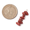 Gradient Color Natural Rhodonite & Natural Red Jasper & Natural Strawberry Quartz Chip Beaded Pendants PALLOY-JF02795-06-2