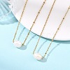Natural Pearl Rice Pendant 304 Stainless Steel Satellite Chain Necklaces for Women NJEW-JN06149-01-1