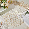 Brass ABS Plastic Pearl Beaded Elastic Headband OHAR-WH20008-02G-3