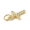 Brass Micro Pave Cubic Zirconia Charms ZIRC-F132-01G-3