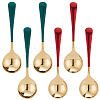 6Pcs 2 Colors 304 Stainless Steel Teaspoon AJEW-GO0001-12-1