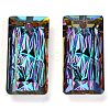 Embossed Glass Rhinestone Pendants GLAA-J101-07B-001VO-2