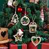 10Pcs 5 Style Wooden Ornaments WOOD-SZ0004-04-3