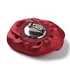 Flower Cloth with Plastic Pearl Brooch Pin JEWB-K013-01P-02-2