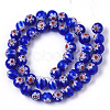 Handmade Millefiori Lampwork Beads Strands LAMP-R143-01B-2