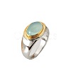 Oval Brass Cat Eye Finger Rings FS-WGC727D-02-5