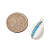 6Pcs 6 Styles Natural Cowrie Shell & Glass Seed Beads Pendants PALLOY-JF02759-01-2