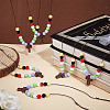 Wood Cross with Acrylic Beaded Pendant Necklaces for Women NJEW-AB00011-5