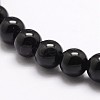 Natural Black Onyx Beads Strands X-G-A163-05-6mm-3
