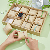 12 Slots Wooden Covered with Linen Bracelet & Bangle & Watch Display Trays BDIS-WH0008-12-3