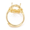 Brass Cubic Zirconia Adjustable Solitaire Ring Components KK-K266-10G-4