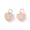 Brass Micro Pave Cubic Zirconia Charms ZIRC-F106-07RG-2