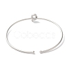 Rack Plating Brass Micro Pave Clear Cubic Zirconia Letter Open Cuff Bangles BJEW-A018-01P-Q-3