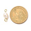 Natural Cultured Freshwater Pearl Beads Links Connectors PALLOY-JF00941-02-4