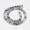 Frosted Natural Cloudy Quartz Round Beads Strands X-G-F255-02-6mm-2