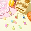 10Pcs 10 Colors Glass Seed Beaded Fruit Charms PALLOY-YW00080-4