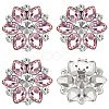 4Pcs Flower Alloy with Glass Rhinestone Shoe Buckle Clips AJEW-FG0003-64C-1