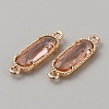 Golden Plated Brass Pave Glass Connector Charms FIND-WH0110-728G-05-2