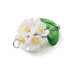 Glass Seed Beaded Flower Pendants X1-PALLOY-MZ00521-02-4