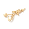 Leaf Cubic Zirconia Charm Belly Ring AJEW-F057-06G-2