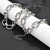 304 Stainless Steel Twisted Oval Link Chain Necklaces NJEW-R023-13P-1