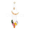 Wood & Natural Dye Agate Wind Chime Pendants HJEW-H054-04-2