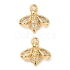 Brass Micro Pave Cubic Zirconia Charms KK-A281-09B-G-1