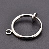 316 Surgical Stainless Steel Clip-on Hoop Earrings X-STAS-S101-15mm-01P-3