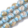 Handmade Gold Sand Lampwork Bead Strands FOIL-T003-01C-1