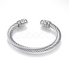 Tarnish Resistant 304 Stainless Steel Torque Cuff Bangles BJEW-D437-A15-2