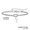 304 Stainless Steel Initial Charm Bracelets FS-WGD8E41-03-1