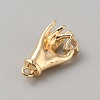 Brass with Clear Cubic Zirconia Charms KK-WH0079-58D-2