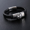 Punk Braided PU Leather Cord Bracelets EQ6903-4